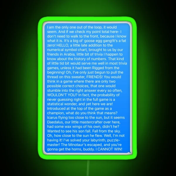 Brennan Lee Mulligan Rant RGB Neon Sign
