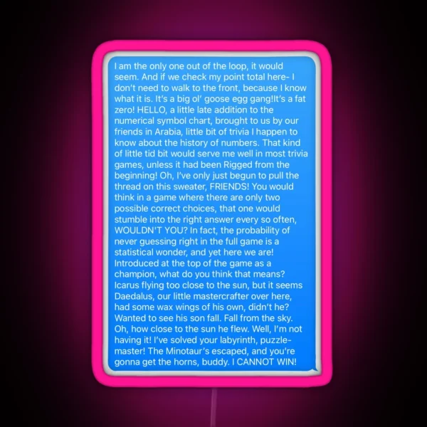 Brennan Lee Mulligan Rant RGB Neon Sign