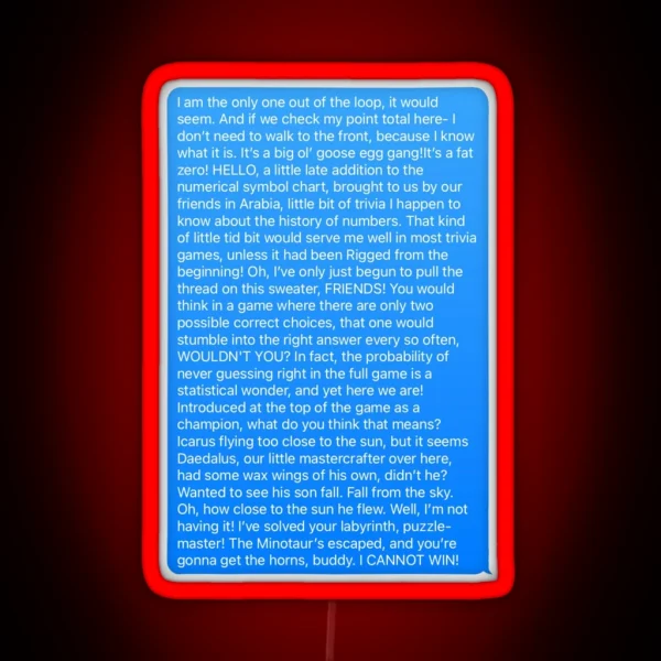 Brennan Lee Mulligan Rant RGB Neon Sign