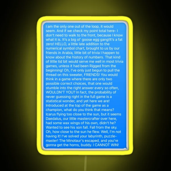 Brennan Lee Mulligan Rant RGB Neon Sign