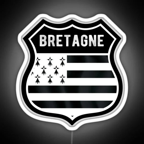 Bretagne France Shield Flag RGB Neon Sign