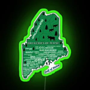 Breweries Of Maine Green RGB Neon Sign