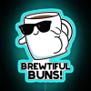 Brewtiful Buns Funny Coffee Puns RGB Neon Sign - Image 2