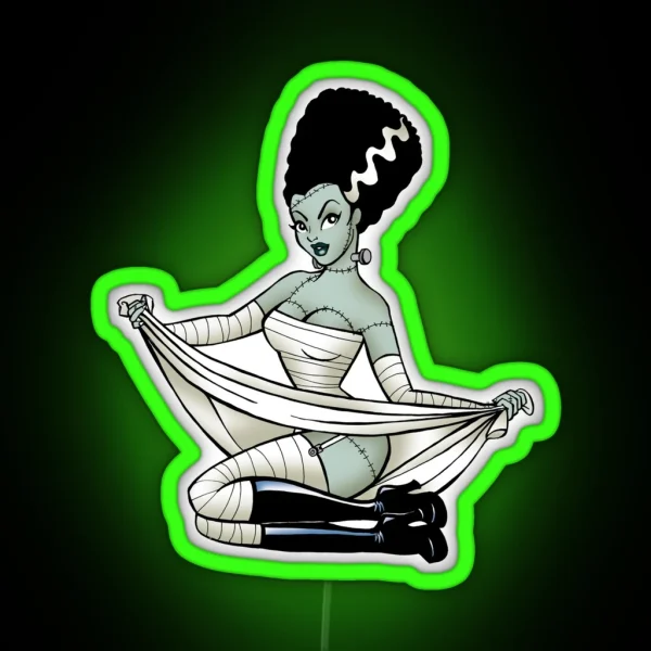 Bride Of Frankenstein Pin Up RGB Neon Sign