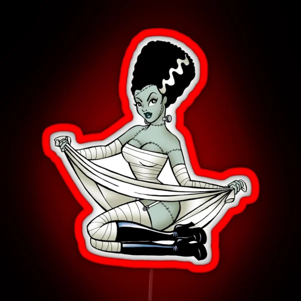 Bride Of Frankenstein Pin Up RGB Neon Sign