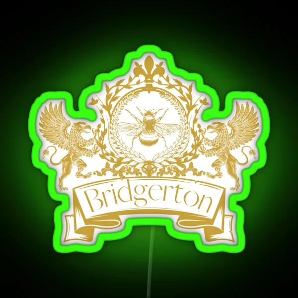 Bridgerton Crest With Griffins RGB Neon Sign