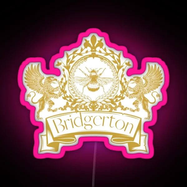 Bridgerton Crest With Griffins RGB Neon Sign