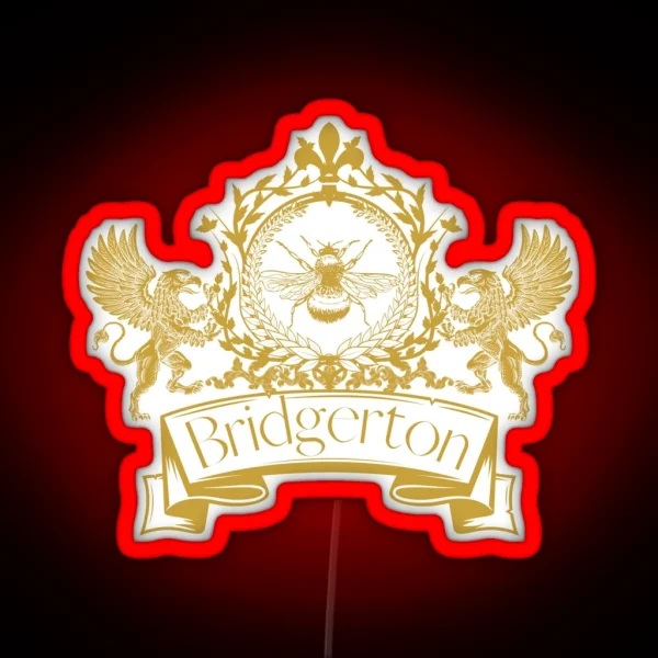 Bridgerton Crest With Griffins RGB Neon Sign