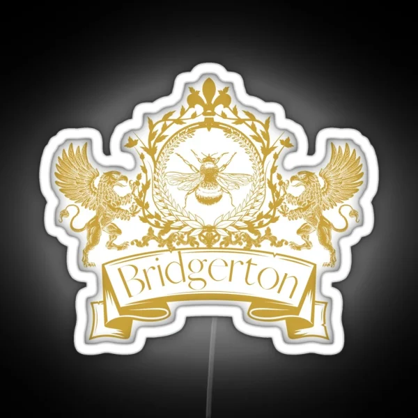 Bridgerton Crest With Griffins RGB Neon Sign