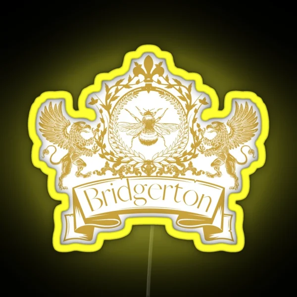 Bridgerton Crest With Griffins RGB Neon Sign