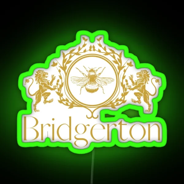 Bridgerton Crest With Lions RGB Neon Sign