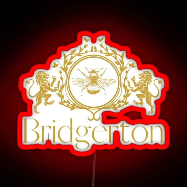 Bridgerton Crest With Lions RGB Neon Sign