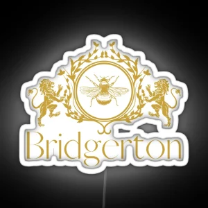 Bridgerton Crest With Lions RGB Neon Sign