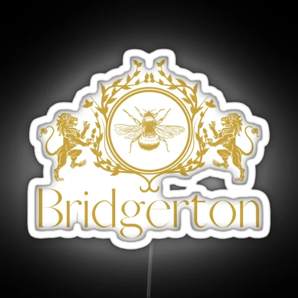 Bridgerton Crest With Lions RGB Neon Sign