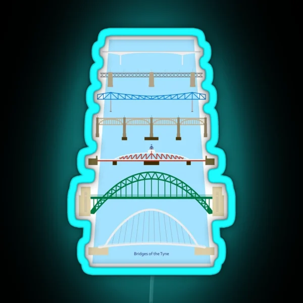 Bridges Of The Tyne RGB Neon Sign