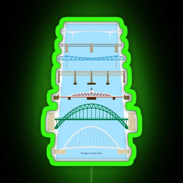 Bridges Of The Tyne RGB Neon Sign