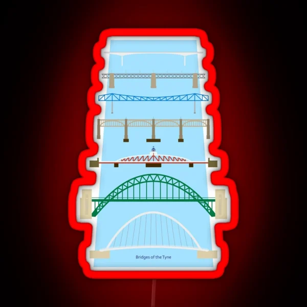 Bridges Of The Tyne RGB Neon Sign