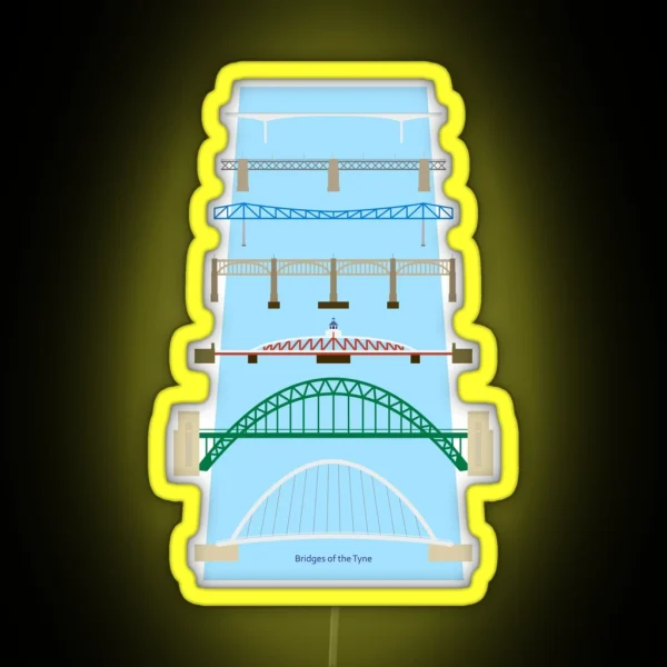 Bridges Of The Tyne RGB Neon Sign