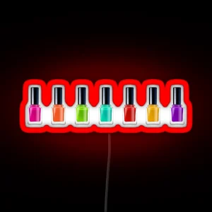 Bright Colorful Rainbow Nail Polish Bottles RGB Neon Sign