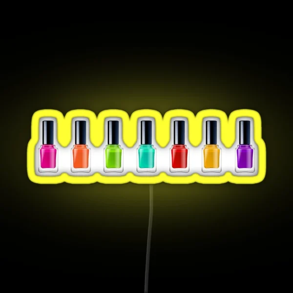 Bright Colorful Rainbow Nail Polish Bottles RGB Neon Sign