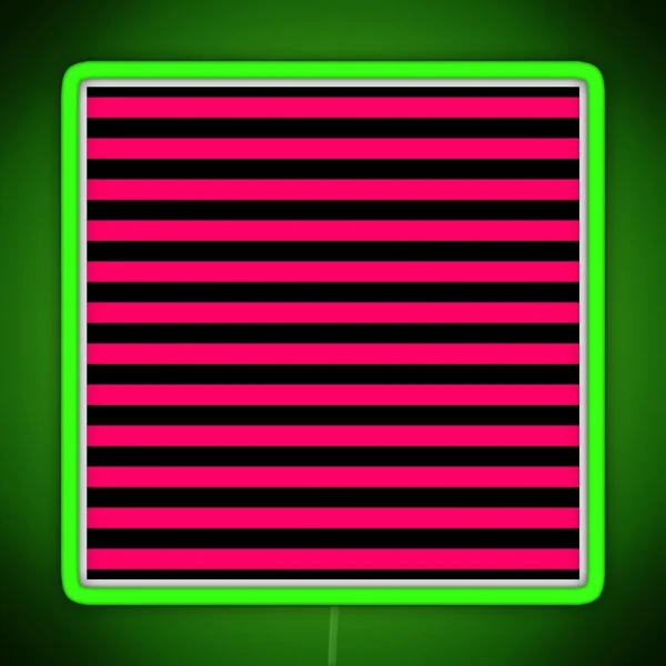 Bright Fluorescent Hot Pink Neon And Black Horizontal Stripes RGB Neon Sign