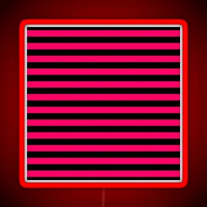 Bright Fluorescent Hot Pink Neon And Black Horizontal Stripes RGB Neon Sign