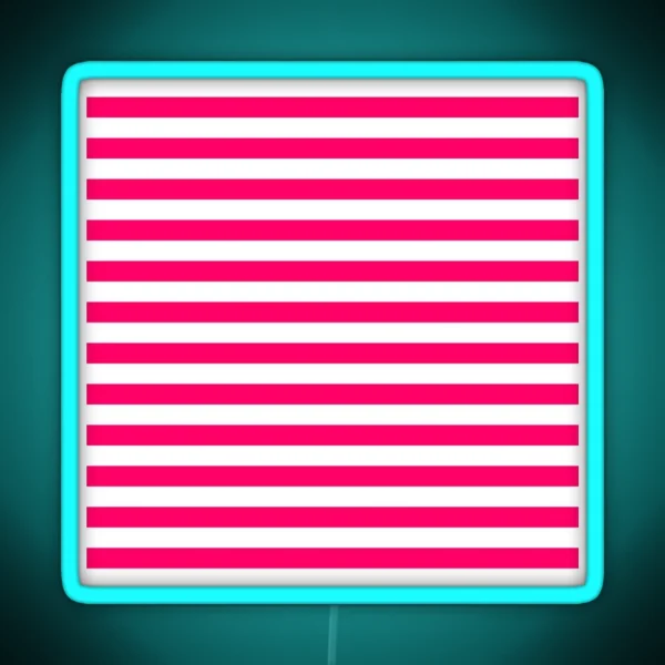 Bright Fluorescent Hot Pink Neon And White Horizontal Stripes RGB Neon Sign