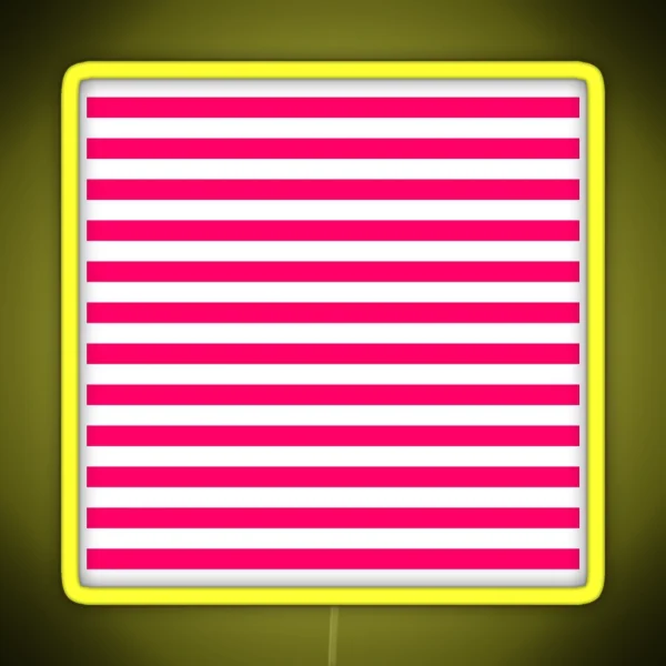 Bright Fluorescent Hot Pink Neon And White Horizontal Stripes RGB Neon Sign