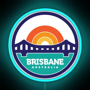 Brisbane Australia Logo Design RGB Neon Sign