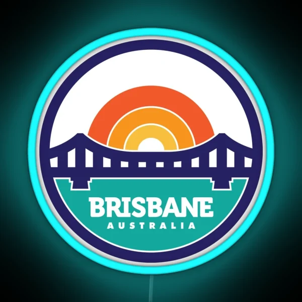 Brisbane Australia Logo Design RGB Neon Sign
