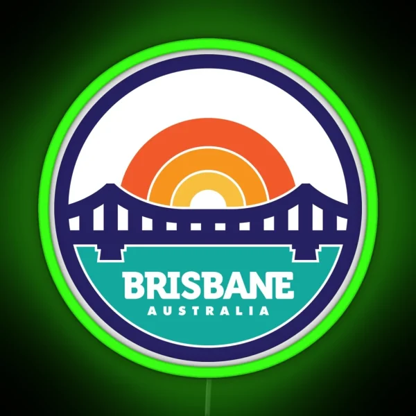 Brisbane Australia Logo Design RGB Neon Sign