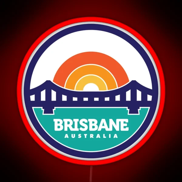 Brisbane Australia Logo Design RGB Neon Sign