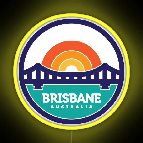 Brisbane Australia Logo Design RGB Neon Sign