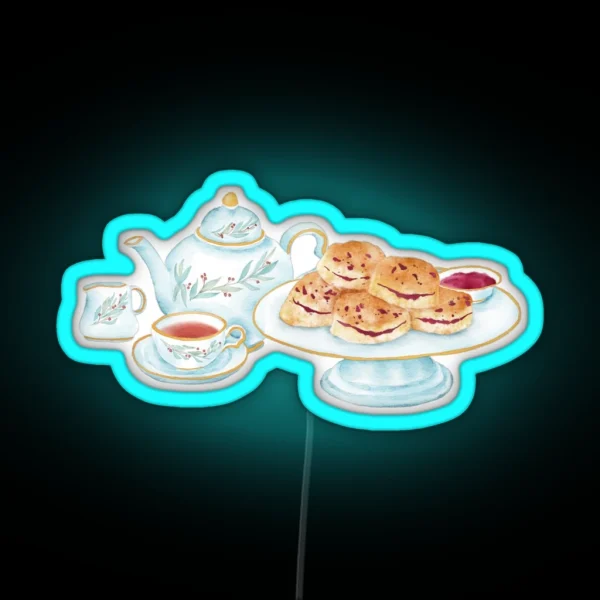 British Afternoon Tea With Scone RGB Neon Sign
