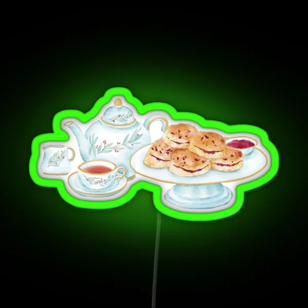 British Afternoon Tea With Scone RGB Neon Sign