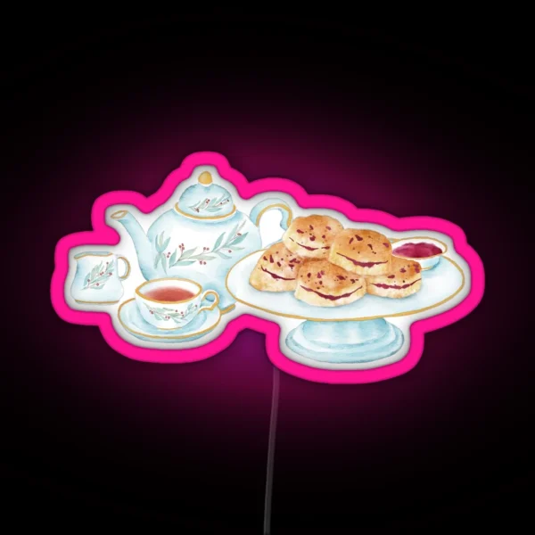 British Afternoon Tea With Scone RGB Neon Sign