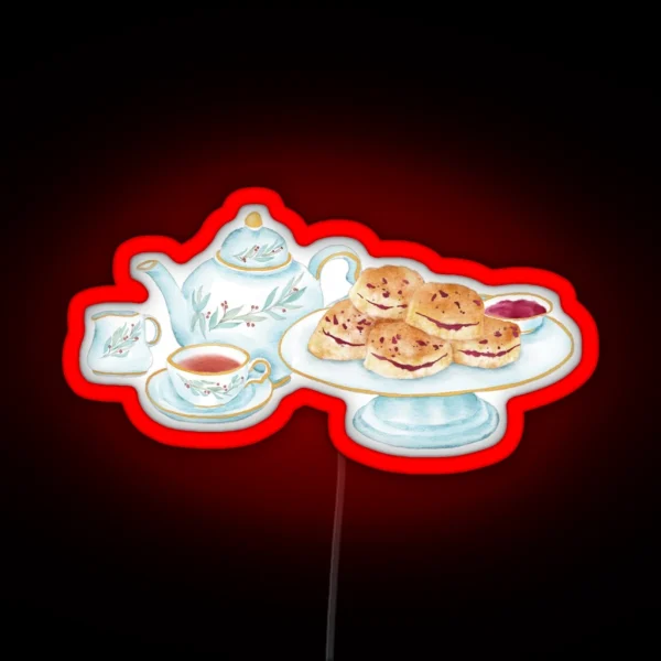 British Afternoon Tea With Scone RGB Neon Sign
