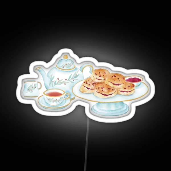 British Afternoon Tea With Scone RGB Neon Sign
