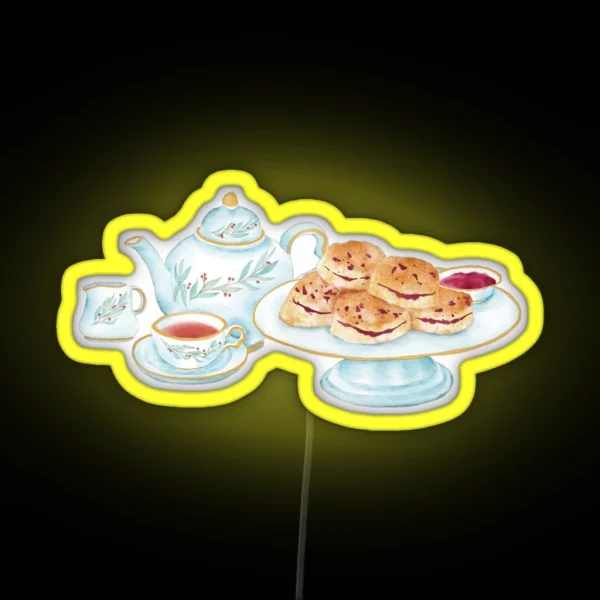 British Afternoon Tea With Scone RGB Neon Sign