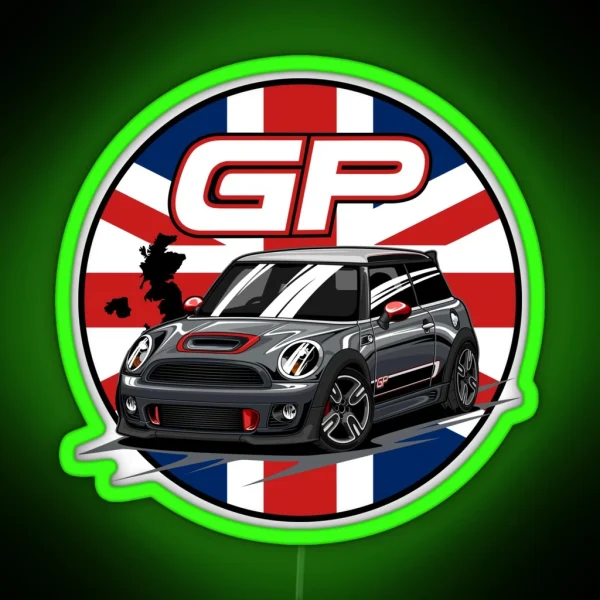 British Car Mini Cooper JCW GP RGB Neon Sign