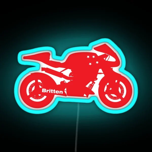 Britten V1000 Silhouette Red RGB Neon Sign