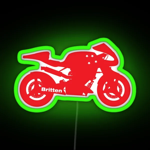 Britten V1000 Silhouette Red RGB Neon Sign