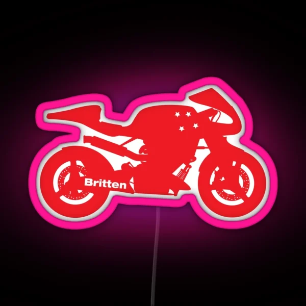 Britten V1000 Silhouette Red RGB Neon Sign