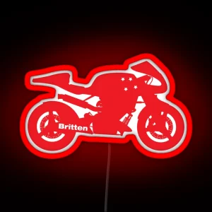 Britten V1000 Silhouette Red RGB Neon Sign