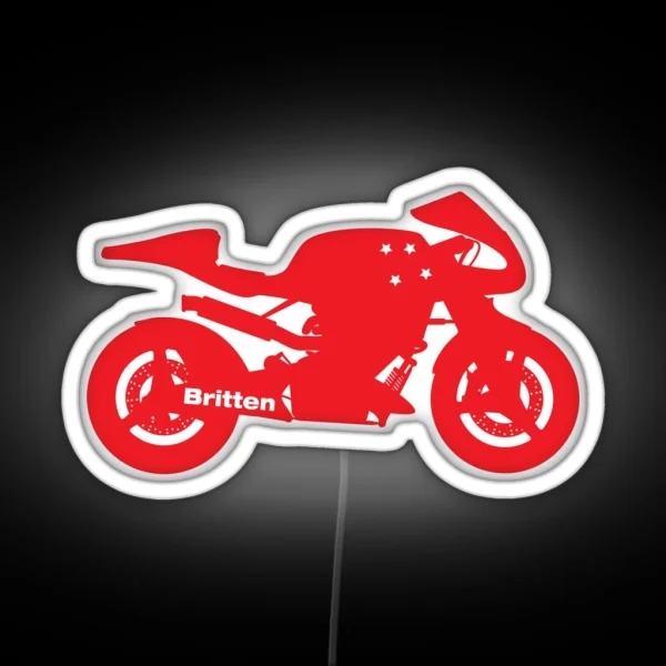 Britten V1000 Silhouette Red RGB Neon Sign