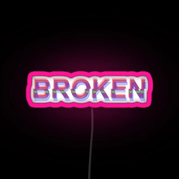 Broken RGB Neon Sign