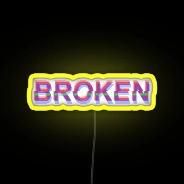 Broken RGB Neon Sign