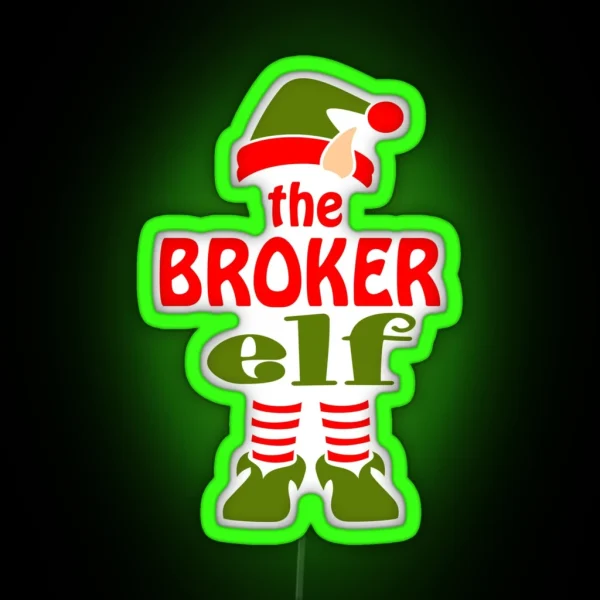 Broker Realtor Real Estate Agent Elf Xmas Christmas Gift RGB Neon Sign