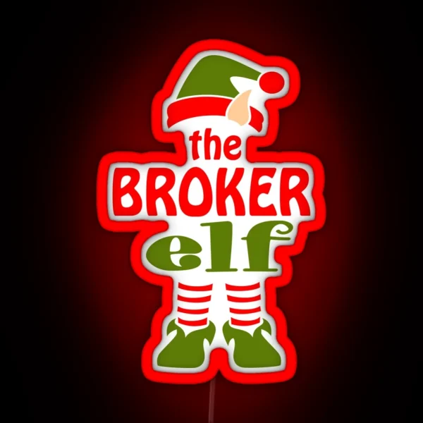 Broker Realtor Real Estate Agent Elf Xmas Christmas Gift RGB Neon Sign