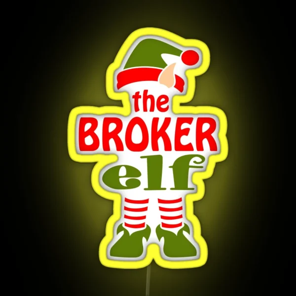 Broker Realtor Real Estate Agent Elf Xmas Christmas Gift RGB Neon Sign